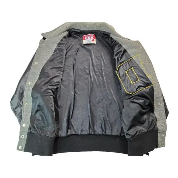 Awards USA Vintage Wool Leather D Jr Football Varsity Letterman Jacket Men Large - Picture 6 of 7